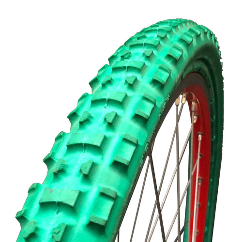 Increvable : Pneu plein Greentyre TRACKER Vert - 26x1.75 - largeur  intérieure de jante 23 à 26 mm - ETRTO 47-559 -  - Les pneus  vélos increvables ou introuvables !