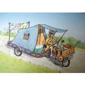 Carte postale vélo cyclo camping
