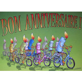 Carte postale vélo bon anniversaire