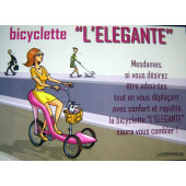 Carte postale : la bicyclette "L'Elégante"