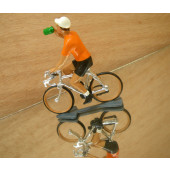 Figurine cycliste : maillot orange du vainqueur du tour de Hollande à la gourde