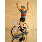 Figurine cycliste : maillot espagnol bras levés