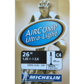 Chambre à air MICHELIN Aircomp Ultra Light C4 26x1.45 à 2.60 - Presta - ETRTO 37/62-559