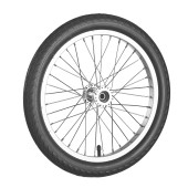 Roue à rayon avec pneu gonflable 16x1.75 - moyeu pour fauteuil roulant diamètre 12 mm - largeur 53 mm - montage à côté gauche