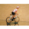 Figurine cycliste : maillot à pois en danseuse