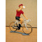 Figurine cycliste : maillot rouge du vainqueur du tour d'Espagne à la gourde