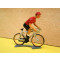 Figurine cycliste : maillot rouge du vainqueur du tour d'Espagne en danseuse