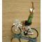 Figurine cycliste : maillot du Brésil bras levés