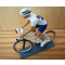 Figurine cycliste : maillot bleu-blanc contemporain