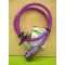Antivol câble à clé, Point, 80cm, violet