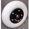 Roue gonflable  200X50 - Profil ligné - pneu gris - jante plastique noire - pour axe 8 mm - moyeu largeur 60 mm - Charge utile 50 kg - Jante démontable