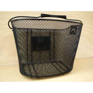 Panier avant acier noir pour vélo fixation sur guidon - PAVPA04